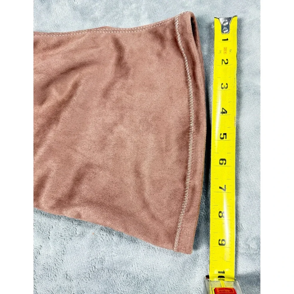 Rouge Wide Calf Knee High Boots Womens 10 Taupe Faux Suede Stiletto Heel